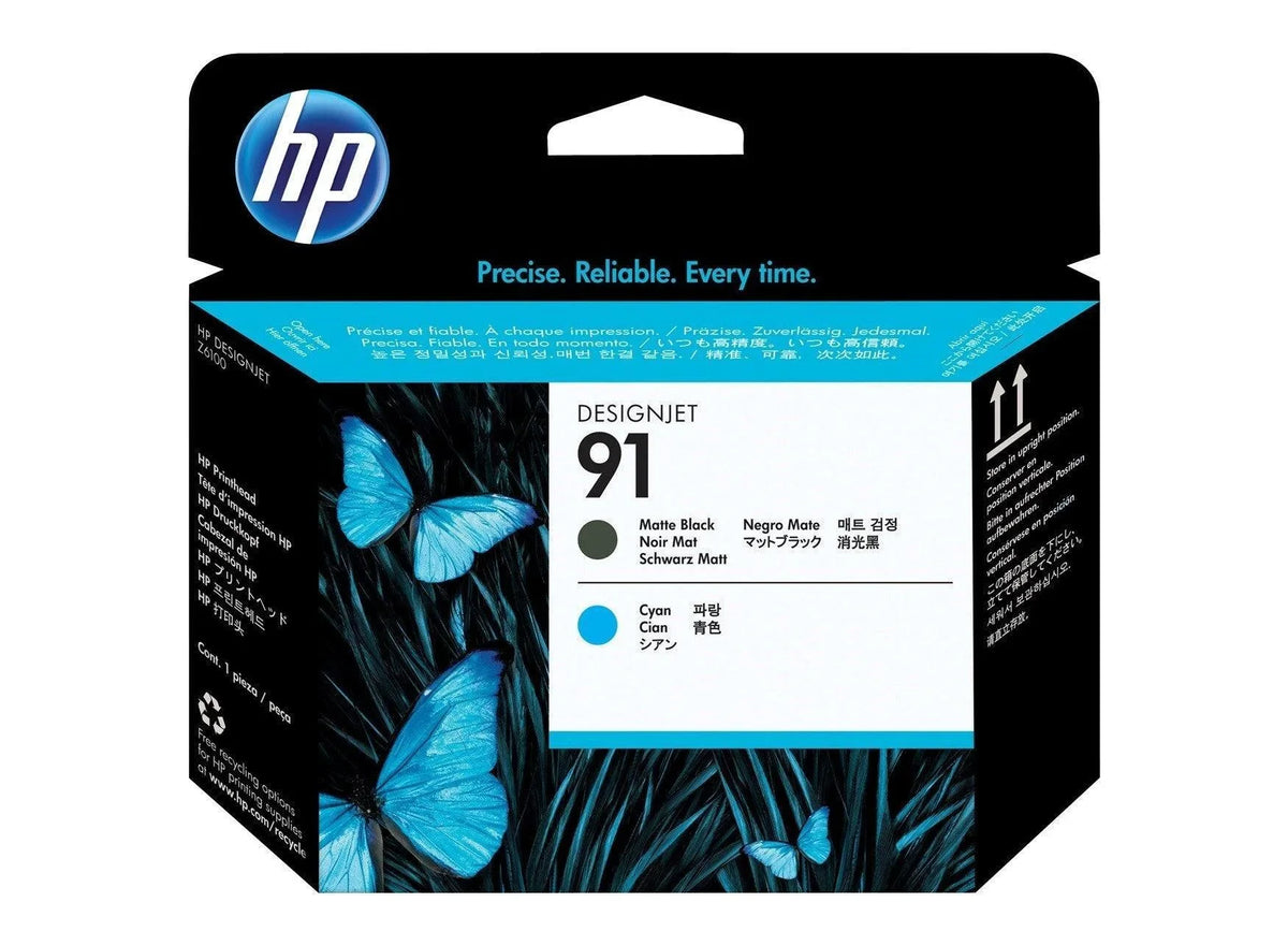 Cabeça de impressão HP 91 Preto Fosco e Ciano PLUK - C9460A - Mega Market