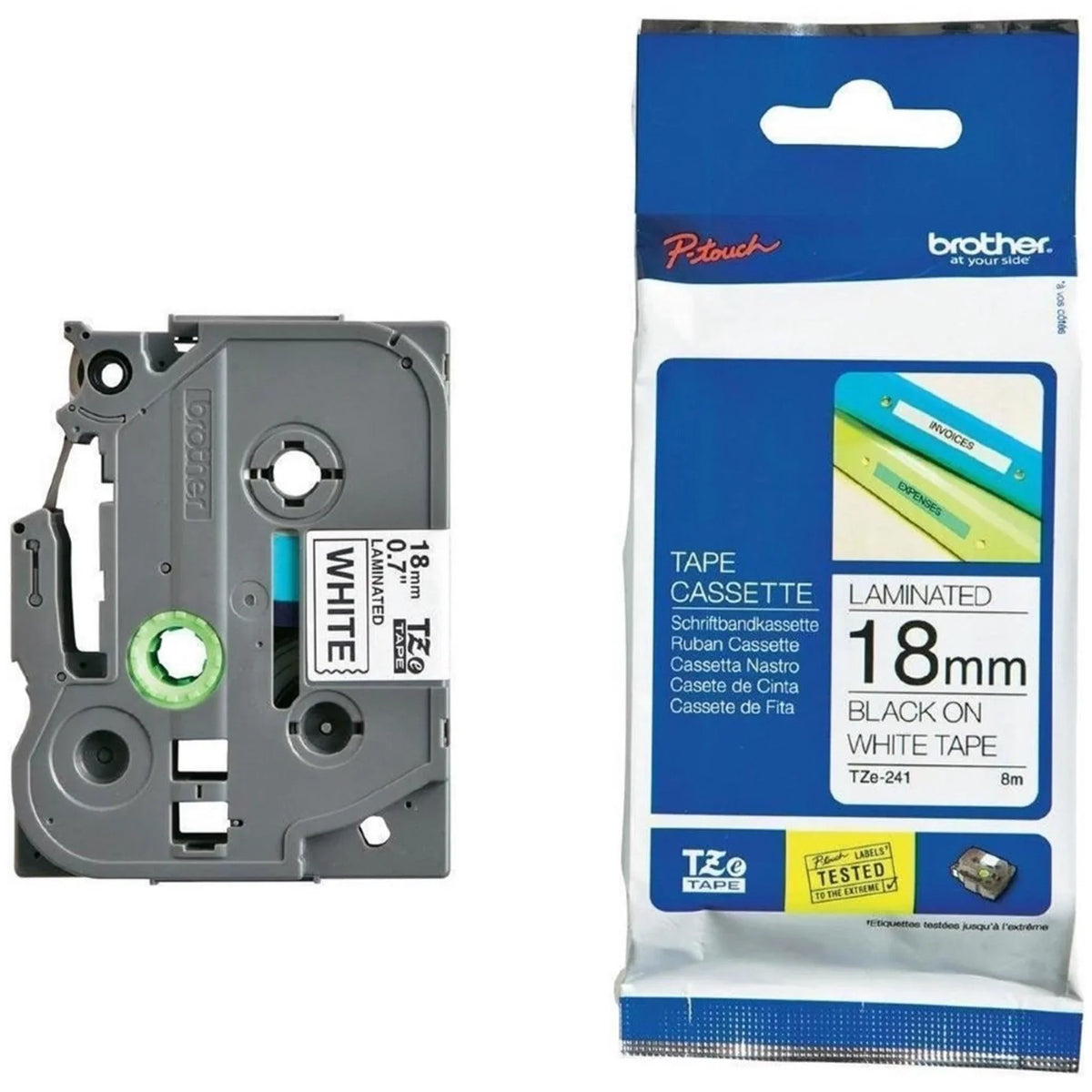 Fita Brother Preto e Branco para Rotuladores - TZES241 - Mega Market