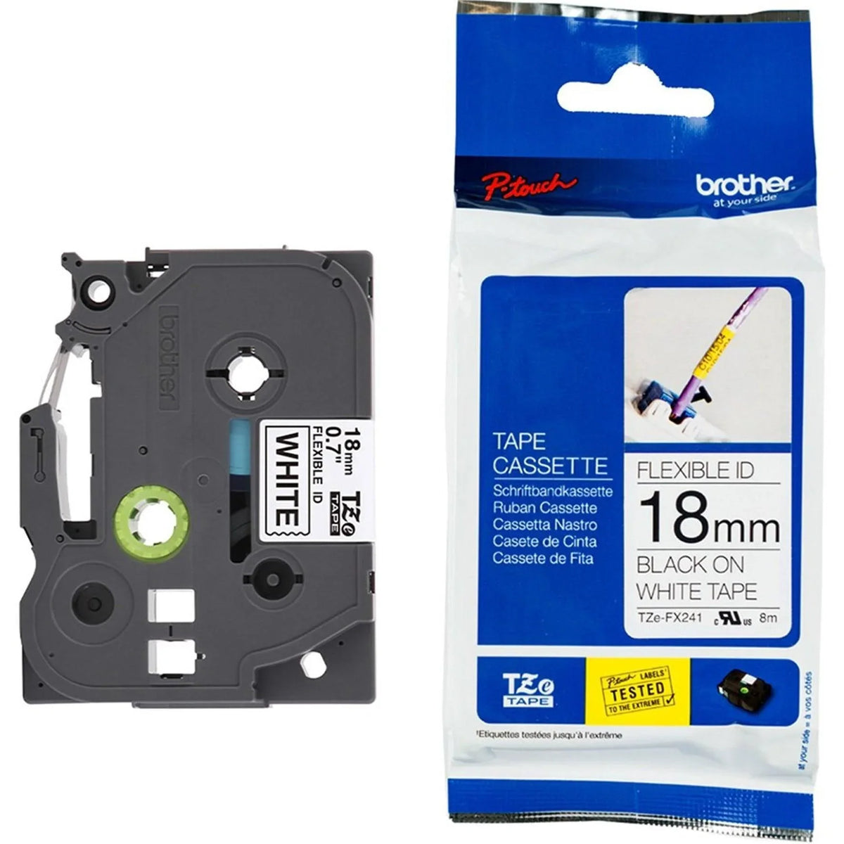 Fita Brother Preto/Branco para Rotuladores TZEFX241 - Mega Market