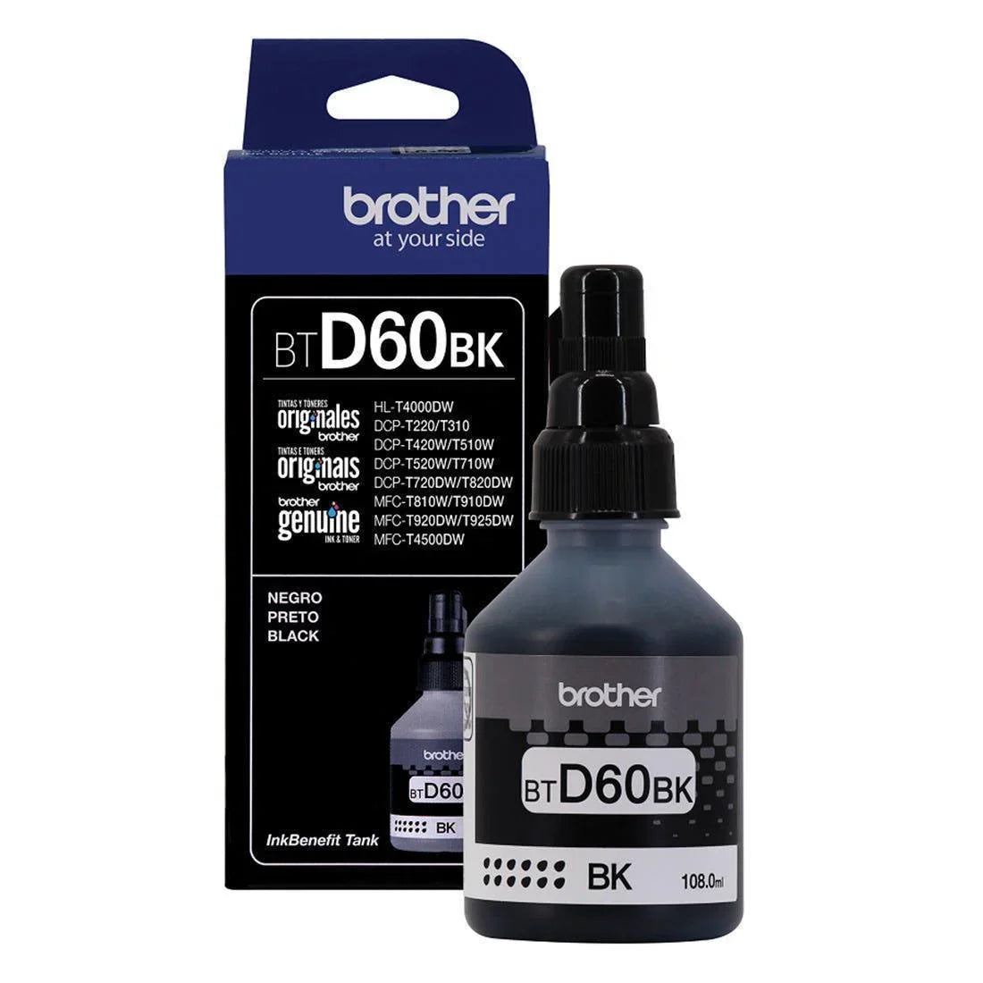 Garrafa Brother BTD60BK com Refil de Tinta Preta - 6.5K - BTD60BKSD - Mega Market