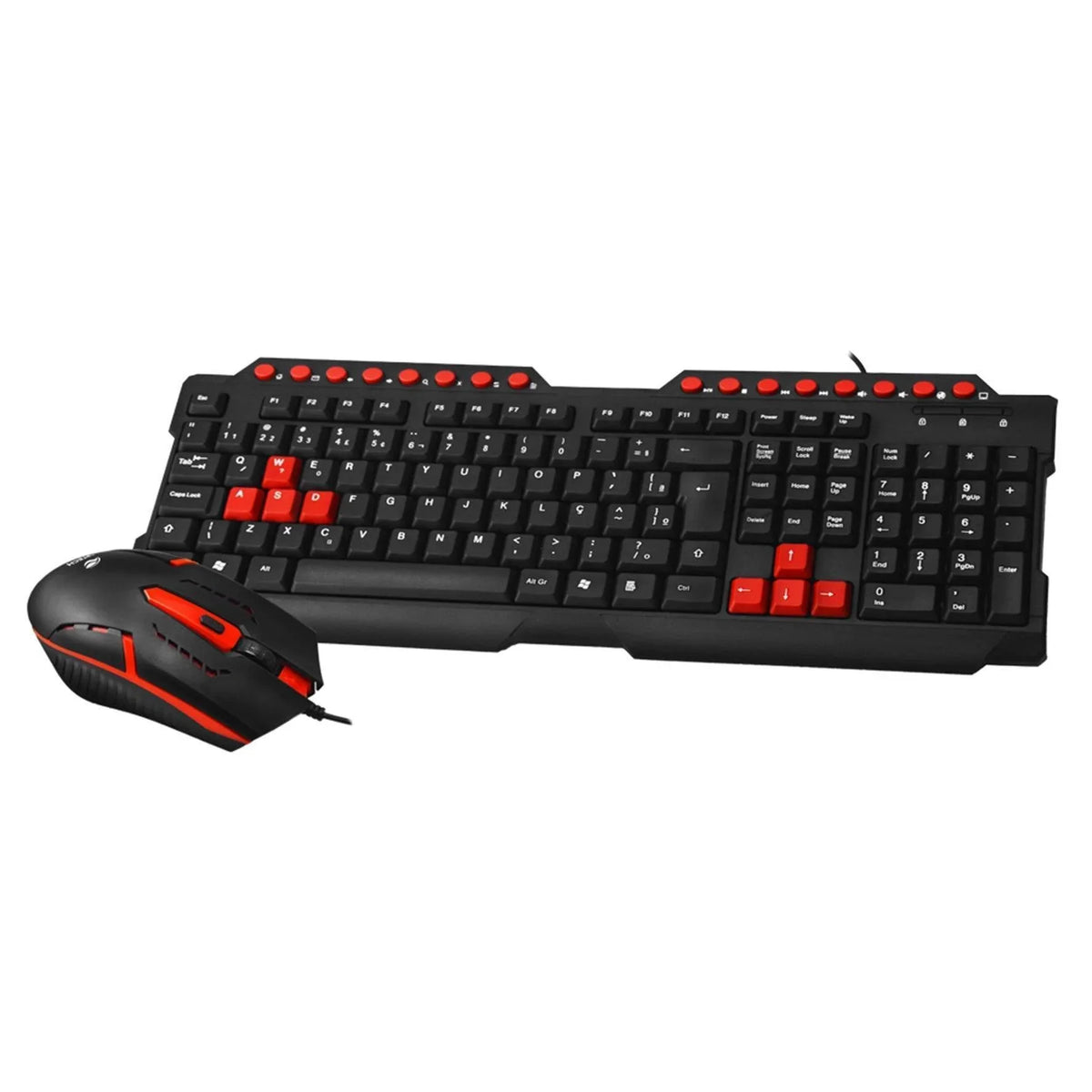 Kit Teclado e Mouse C3 Tech Gamer USB LED Vermelho - GK-20BK - Mega Market