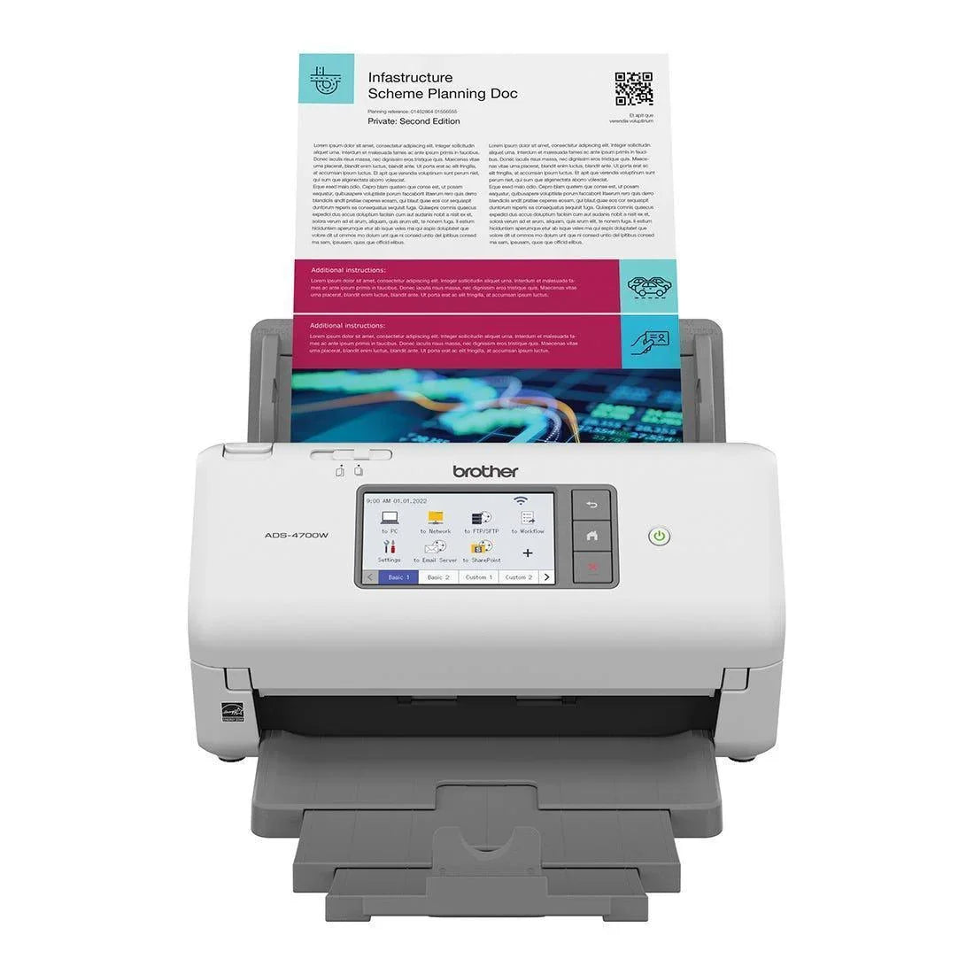 Scanner Brother A4 Duplex Wireless 40ppm ADS4700W - Mega Market