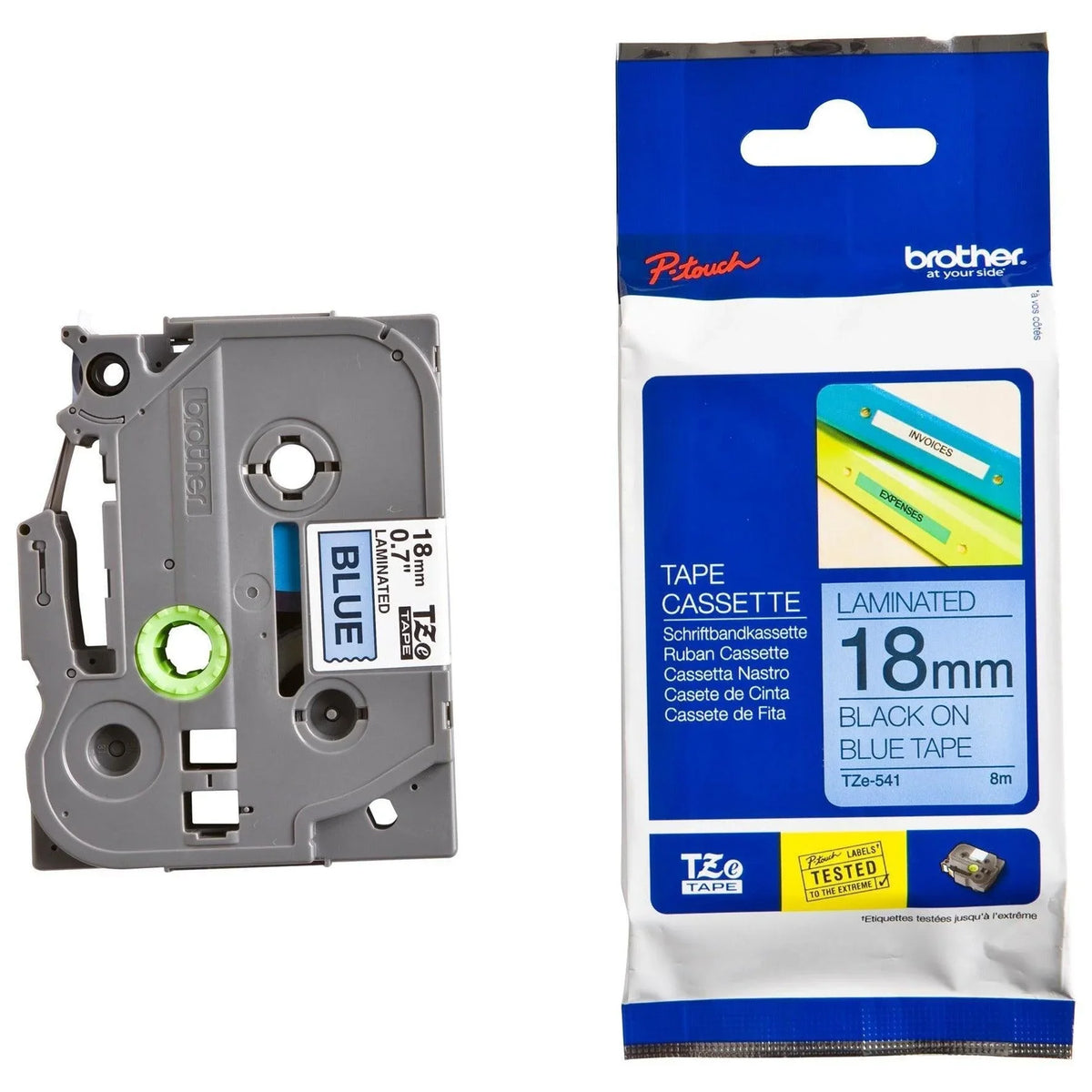 Fita Brother Preto/Azul para Rotuladores - TZE541 - Mega Market