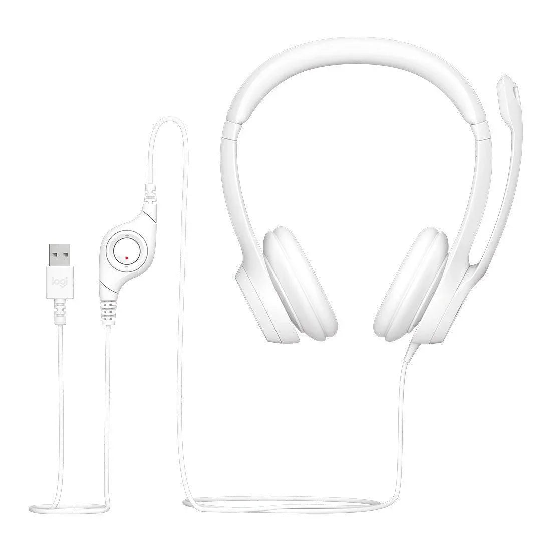 Headset Logitech H390 Branco Estéreo USB - 981-001285-V - Mega Market