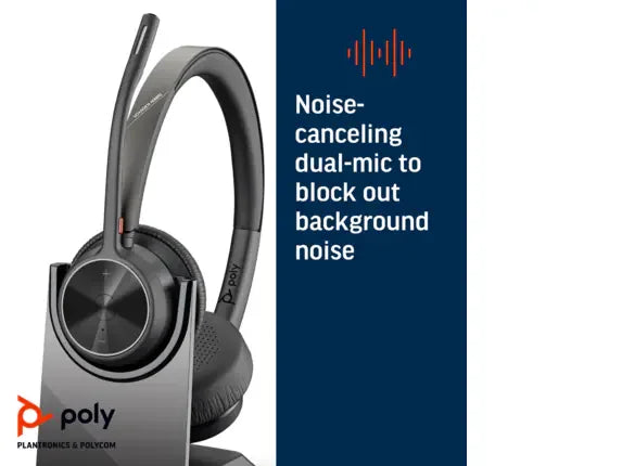 Headset HP Poly 4320-MS Teams Stereo + Suporte de carregamento - 77Z32AA