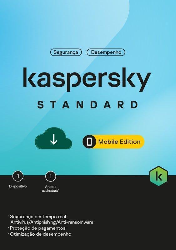 Antivírus Kaspersky Standard Mobile 1 dispositivo 1 ano - KL1048KDAFS - Mega Market