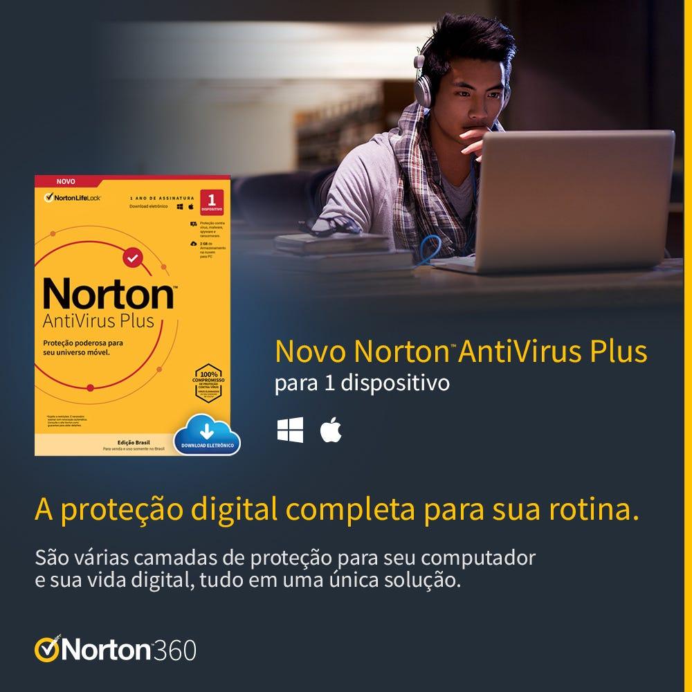 Antivírus Norton 360 Plus 1 Device 12 meses ESD 21405568 IS - Mega Market