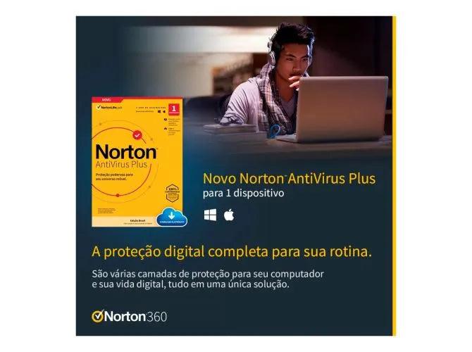 Antivírus Norton 360 Plus - 1 Dispositivo - 12 meses ESD - 21405568 - Mega Market