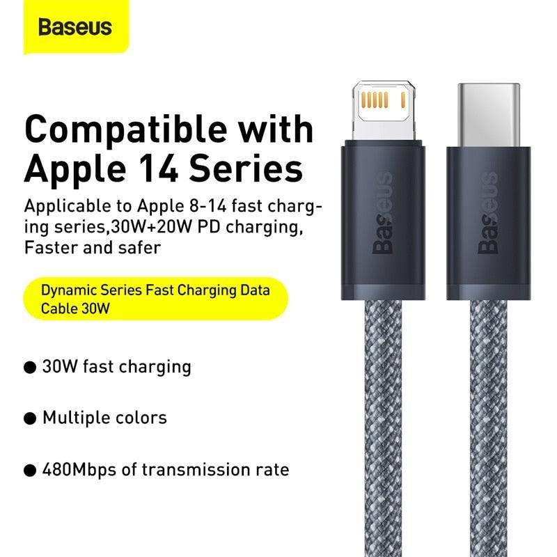 Baseus 20w PD USB-C Cabo de Carregamento Rápido para iPhone 14/13Pro Max - Mega Market
