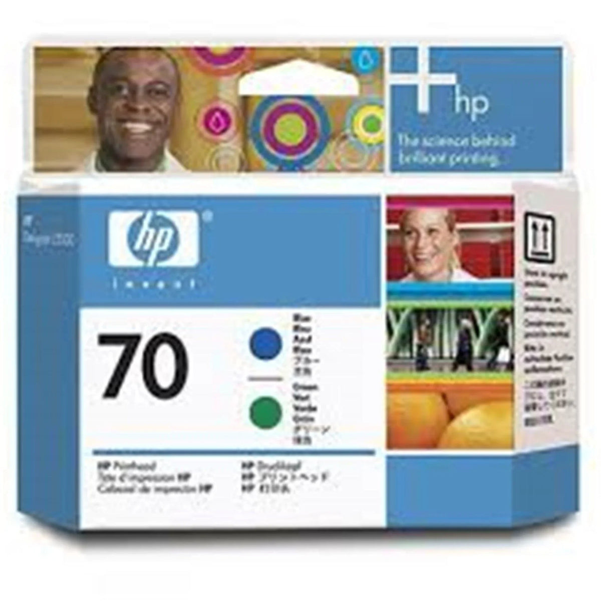 Cabeça de Impressão HP 70 Azul e verde PLUK - C9408A - Mega Market