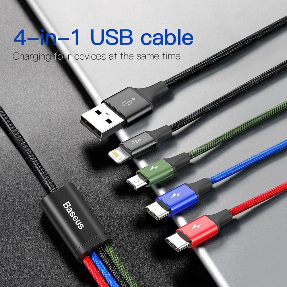 Cabo USB Baseus 4 em 1 PowerAll - Mega Market