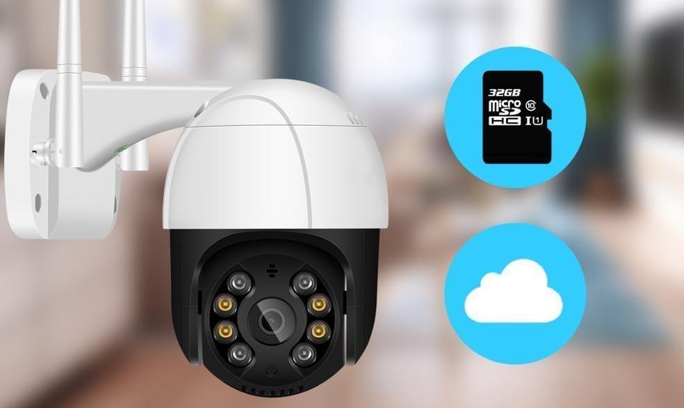 Câmera de Segurança 1080P, WiFi IP, Zoom 4X, A Prova D'Água e Com Infravermelho - Mega Market