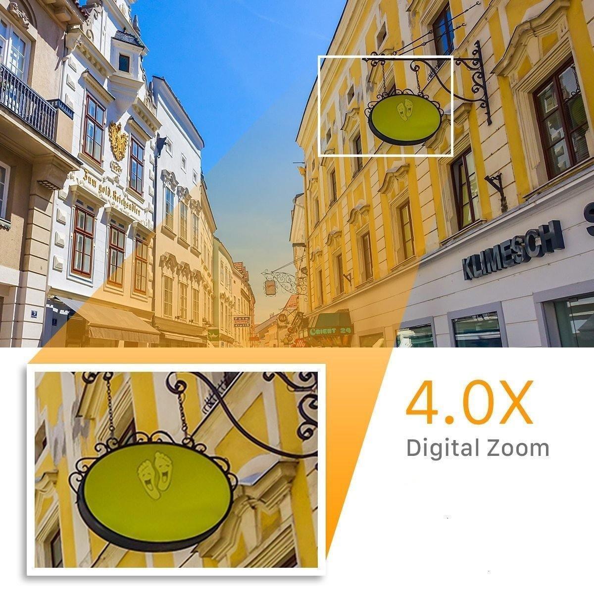 Câmera de Segurança 1080P, WiFi IP, Zoom 4X, A Prova D'Água e Com Infravermelho - Mega Market