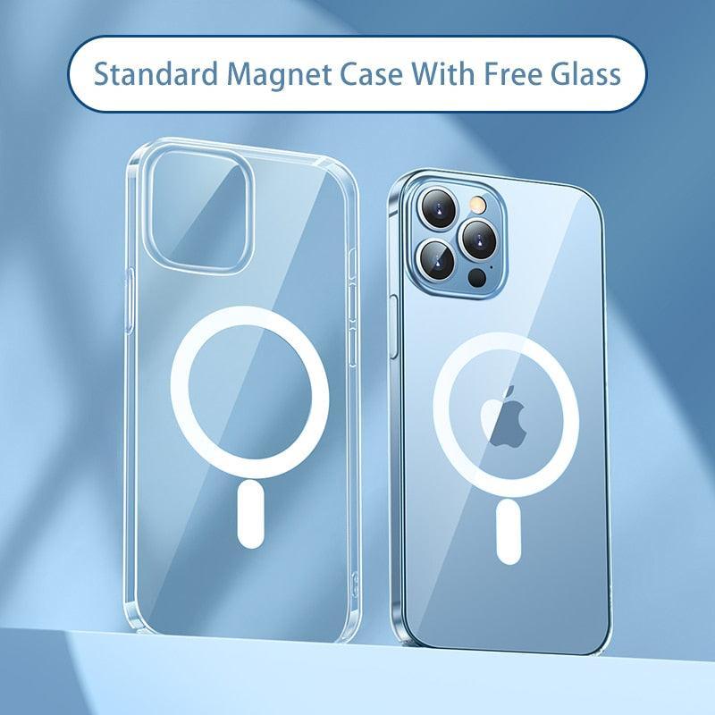 Capa Magnética Transparente Baseus para iPhone 14 13 12 11 Pro Max - Mega Market