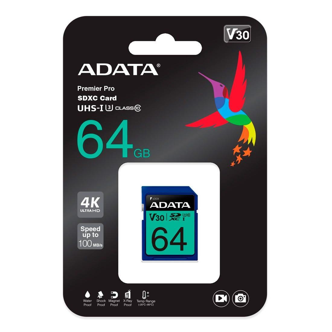 Cartão de Memória Adata 64GB - ASDX64GUI3V30SRI - Mega Market