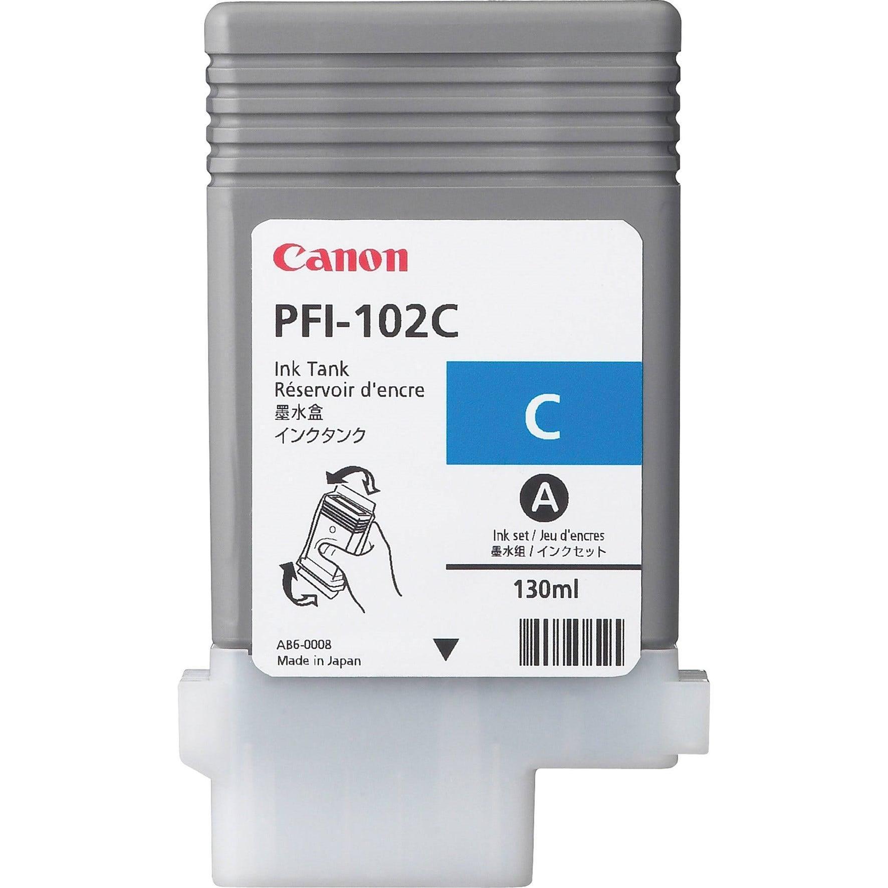 Cartucho de Tinta Canon PFI-102 C 130ml (5pçs) 0896B003AA - Mega Market