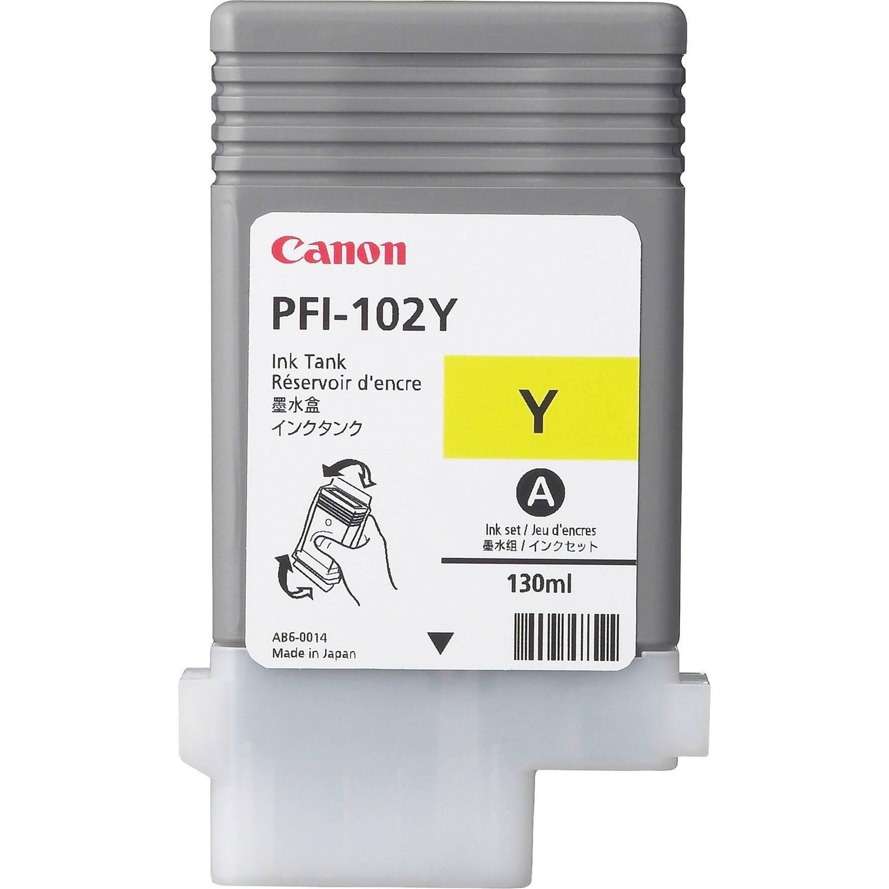 Cartucho de Tinta Canon PFI-102 Y 130ml (5pçs) 0898B003AA - Mega Market