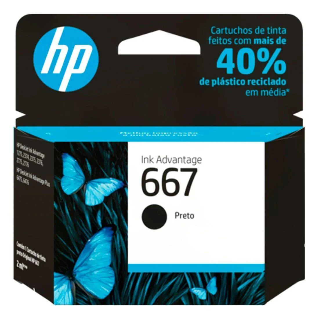 Cartucho Tinta HP 667 Preto - 3YM79AB - Mega Market