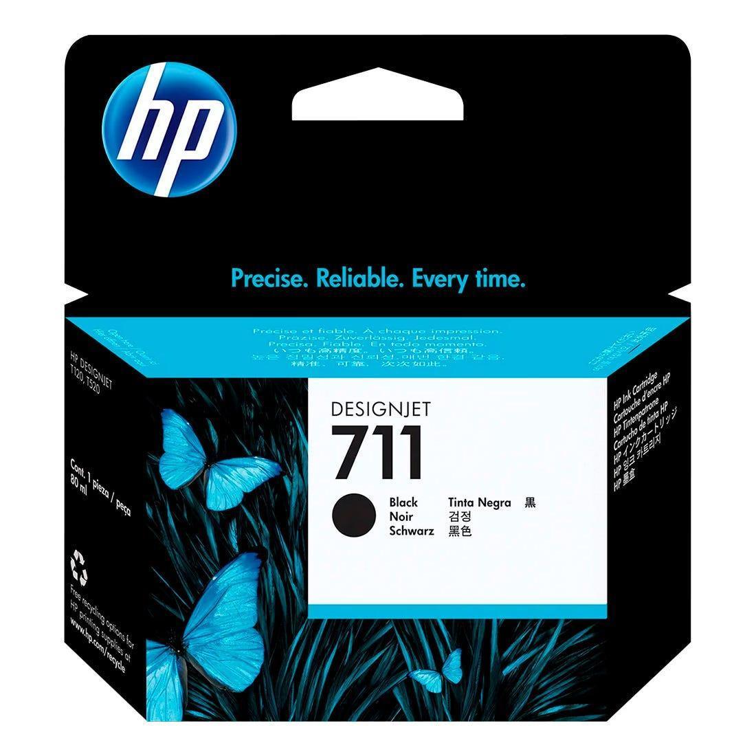 Cartucho de Tinta HP 711 Preto PLUK 80ml CZ133AB - Mega Market