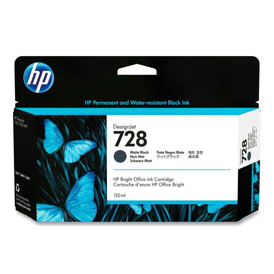 Cartucho de Tinta HP 728 Preto Fosco PLUK 130ml 3WX25A - Mega Market