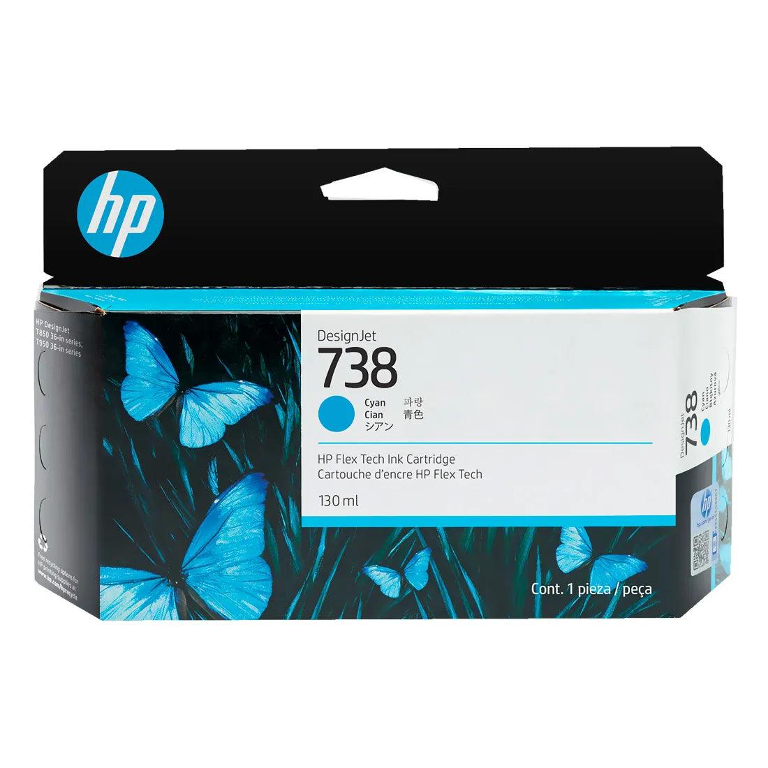 Cartucho de Tinta HP 738 Ciano PLUK 130ml - 498N5A - Mega Market
