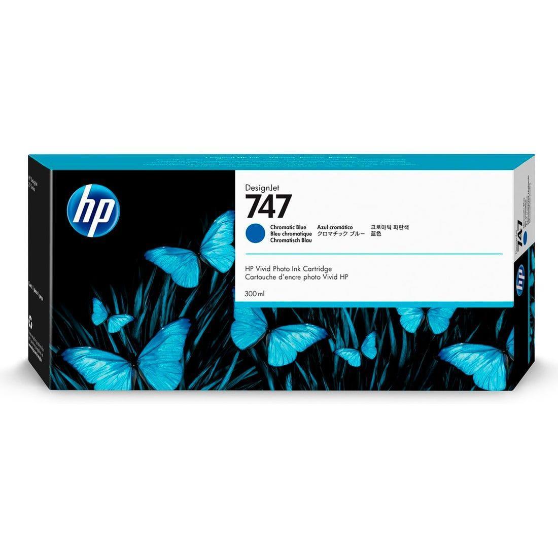 Cartucho de Tinta HP 747 Azul Crom. PLUK 300ml P2V85A - Mega Market