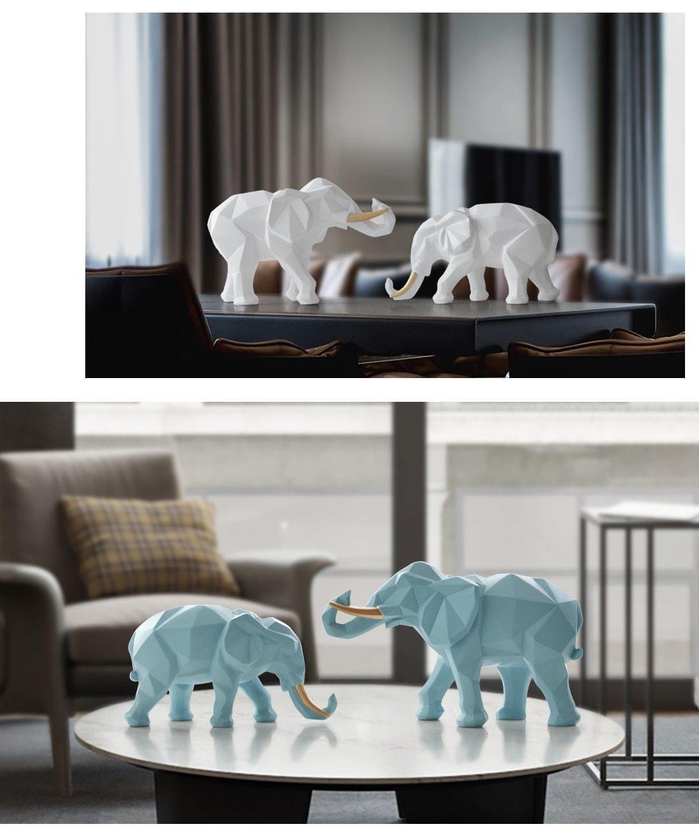 Conjunto de Elefantes Decorativos em Resina ElephArt - Mega Market