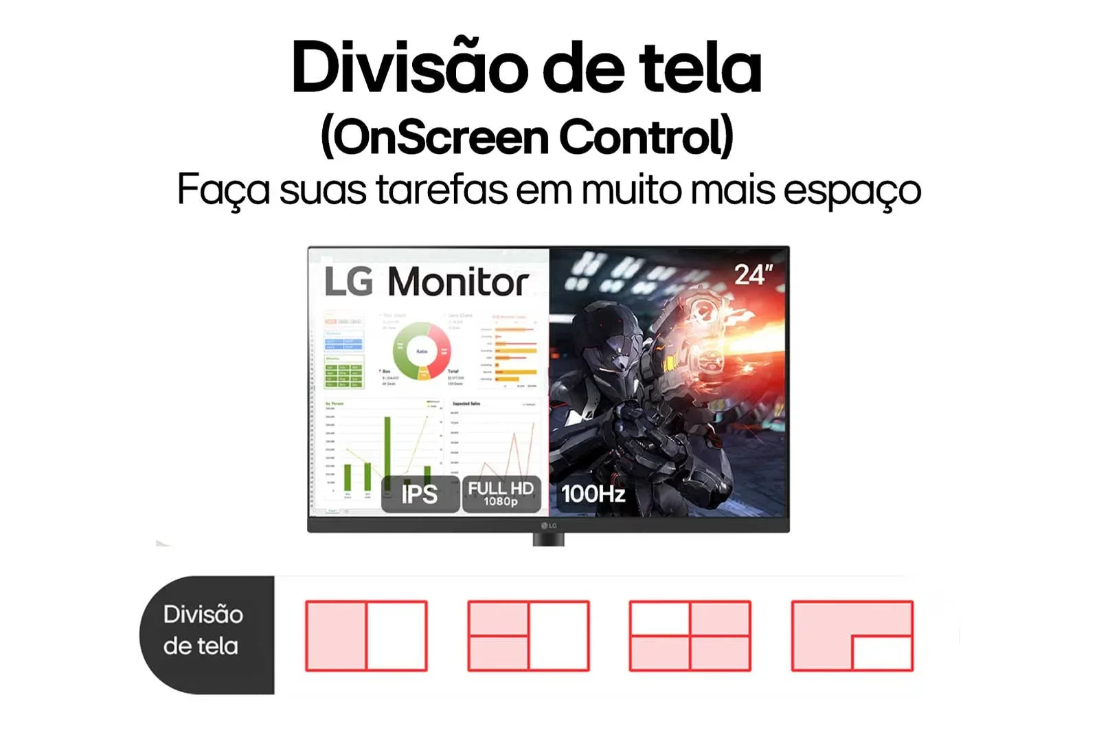 Monitor LG 23,8" FHD IPS 100Hz 5ms Pivot - 24BA850-B