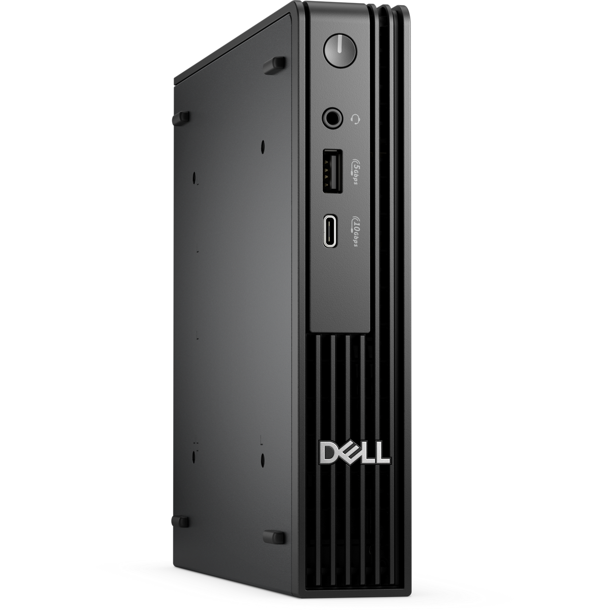 Dell Pro Micro - SKU 210-BQTT-050K - vista frontal em perspectiva esquerda; imagem oficial do chassi, acessorios opcionais nao implicam inclusao