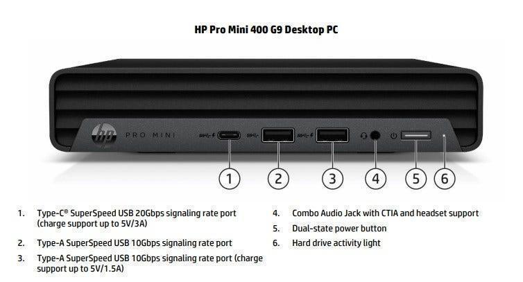 Desktop HP HPCM 400 G9 DM i3-12 8GB 256GB W11P 72S91LA#AK4 - Mega Market