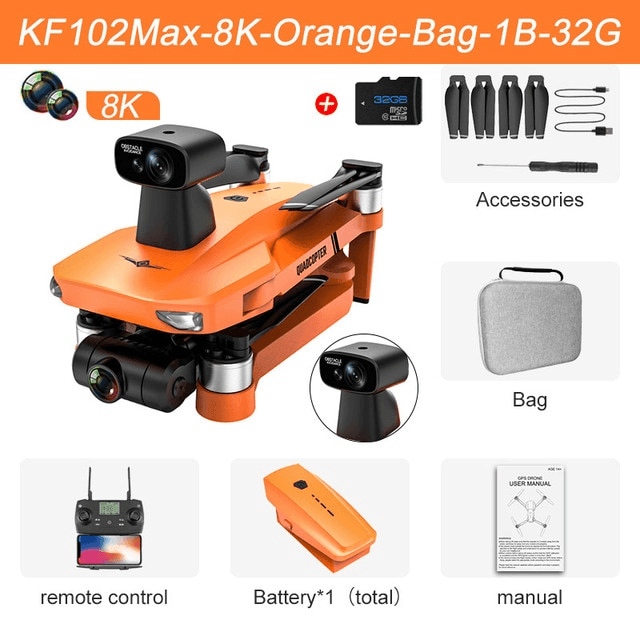 Drone KF102 8k HD Câmera 2-Axis Gimbal Profissional Estabilizador Aéreo e GPS - Mega Market