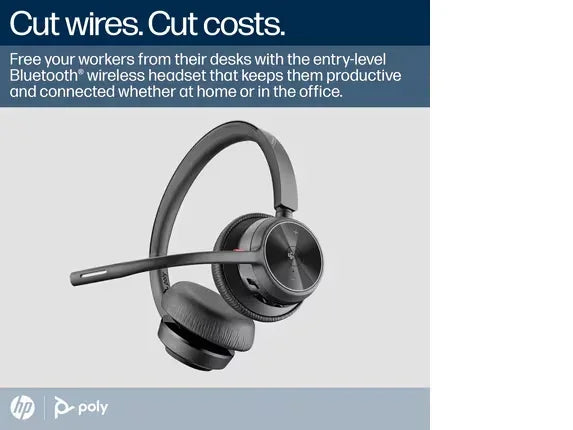 Headset HP Poly 4320-MS Teams Stereo + Suporte de carregamento - 77Z32AA