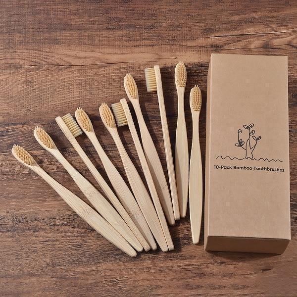 Escovas de Bambu Ecológicas Biodegradáveis Gorganic® 10 un. - Mega Market