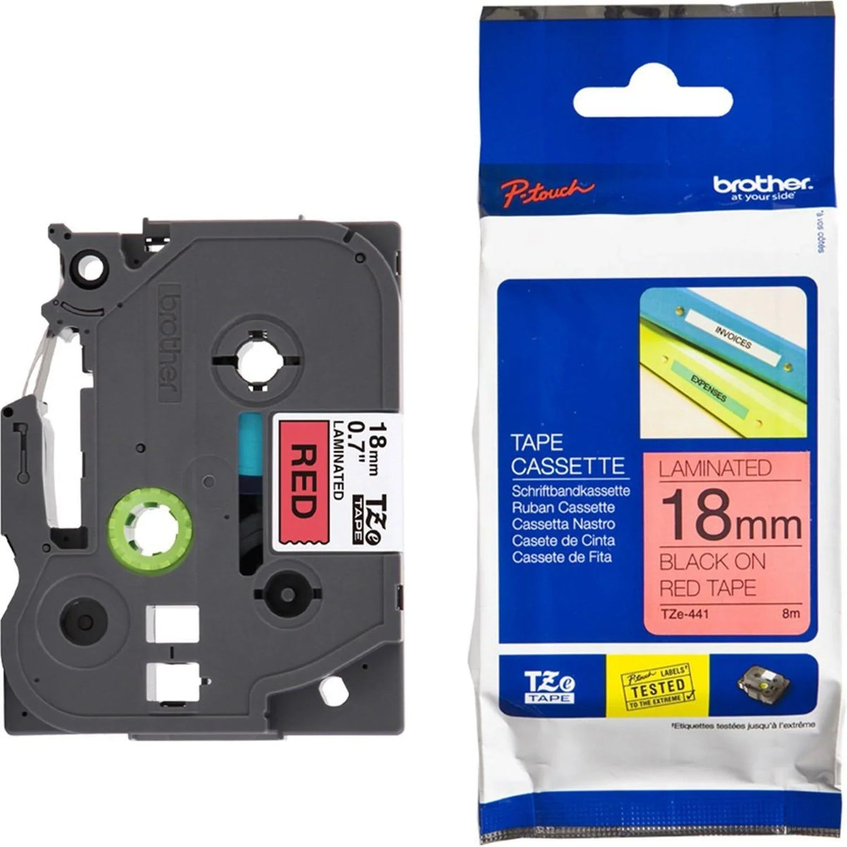 Fita Brother Preto/Vermelho para Rotuladores TZE441 - Mega Market