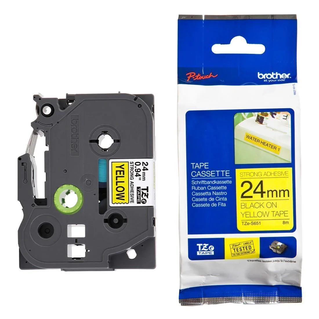 Fita para Rotulador Brother Preto/Amarelo - TZES651 - Mega Market