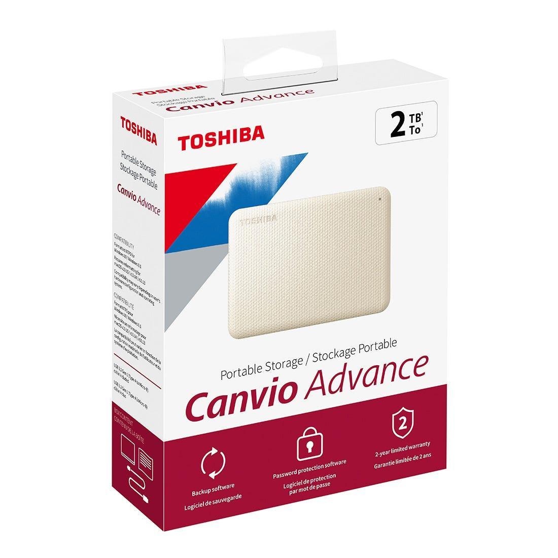 HD Externo Toshiba 2TB Canvio Advance Branco - HDTCA20XW3AA I - Mega Market