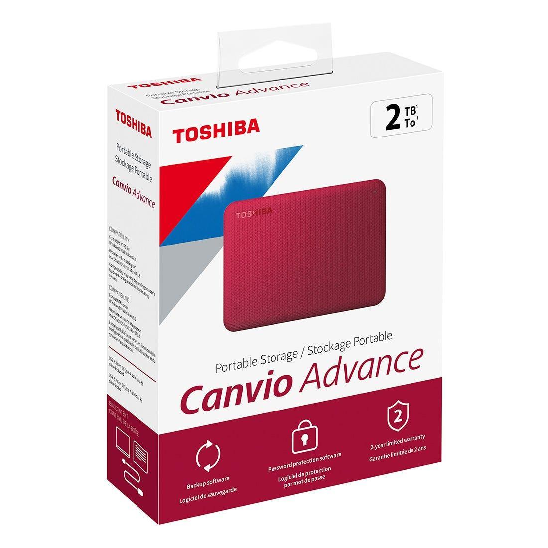 HD Externo Toshiba 2TB Canvio Advance Vermelh HDTCA20XR3AA I - Mega Market