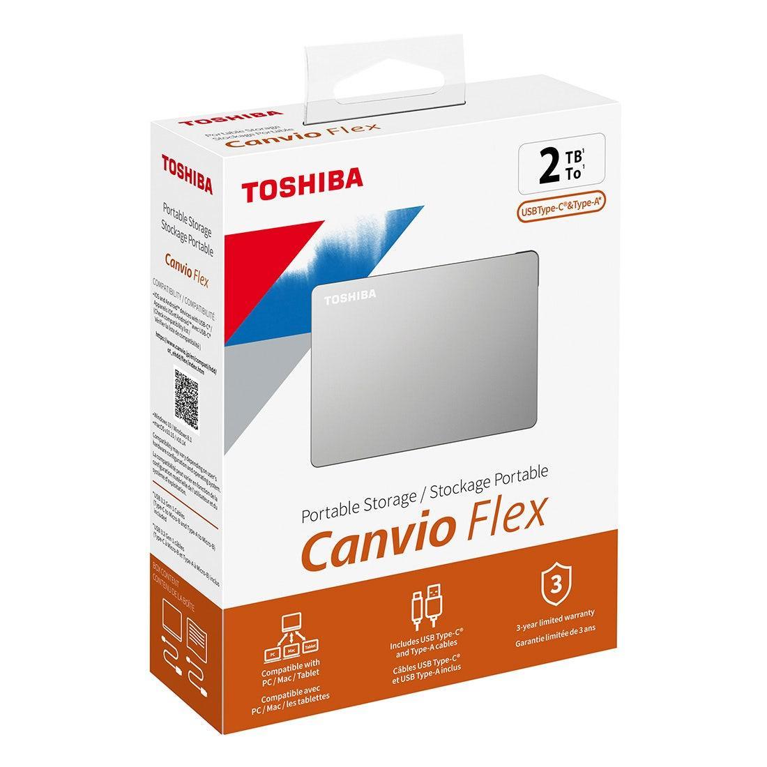 HD Externo Toshiba 2TB Canvio Flex Prata HDTX120XSCAA I - Mega Market