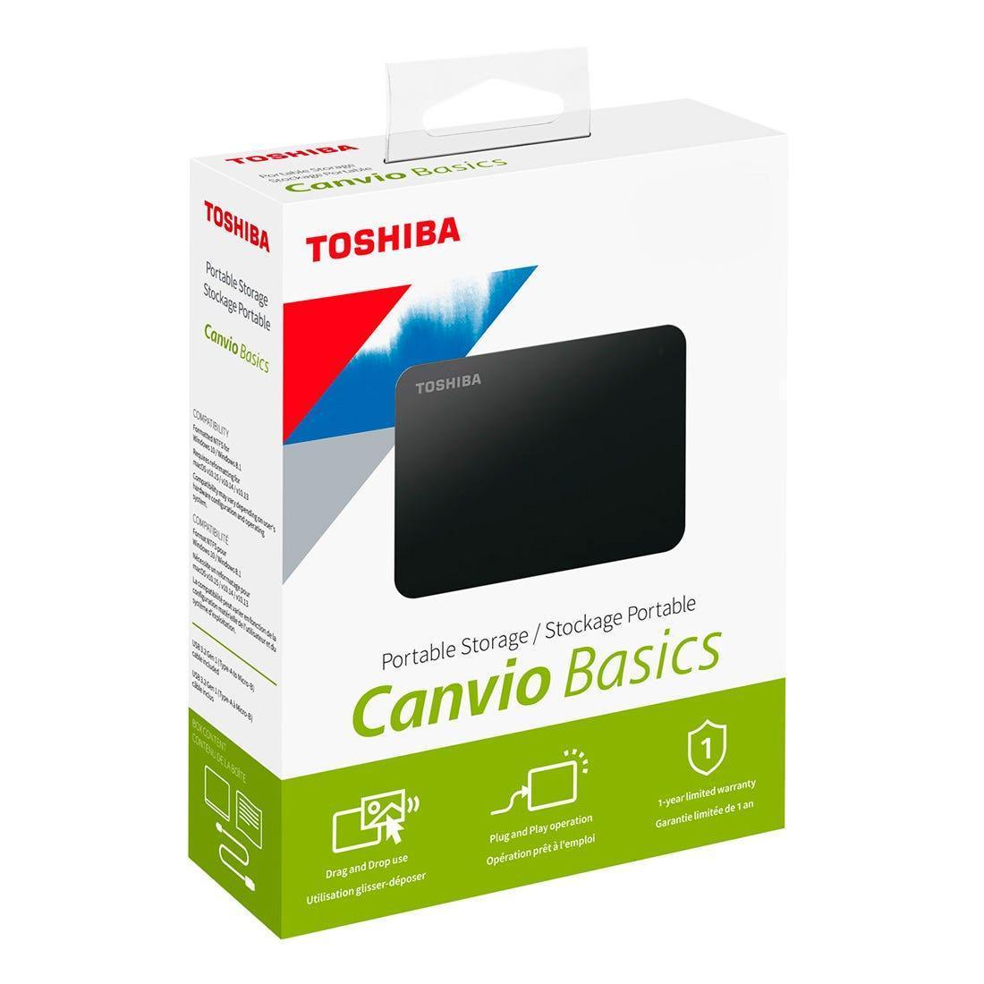 HD Externo Toshiba 4TB Canvio Basics Preto HDTB440XK3CA I - Mega Market