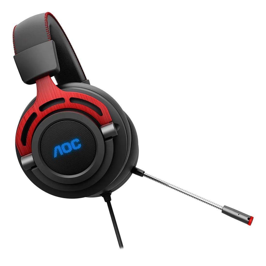 Headset Gamer AOC GH300RB2B/FG STEREO USB P3 LED GH300RB2B - Mega Market