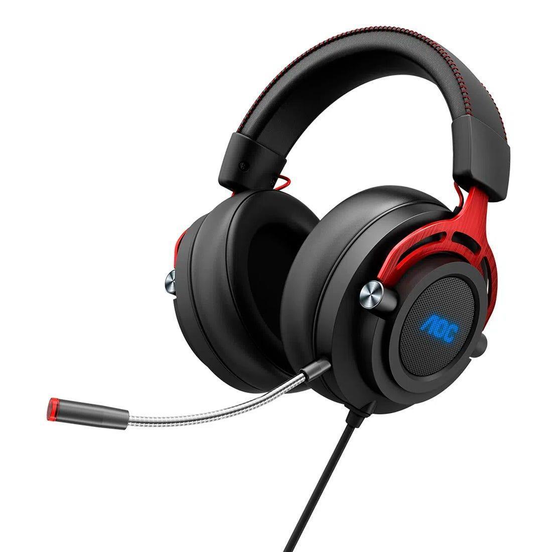 Headset Gamer AOC GH300RB2B/FG STEREO USB P3 LED GH300RB2B - Mega Market