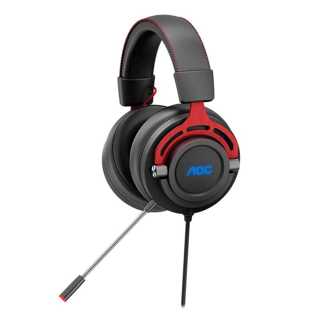 Headset Gamer AOC GH300RB2B/FG STEREO USB P3 LED GH300RB2B - Mega Market