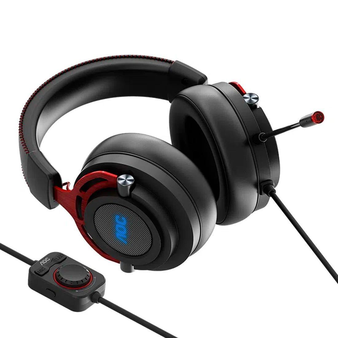 Headset Gamer AOC GH300RB2B/FG STEREO USB P3 LED GH300RB2B - Mega Market