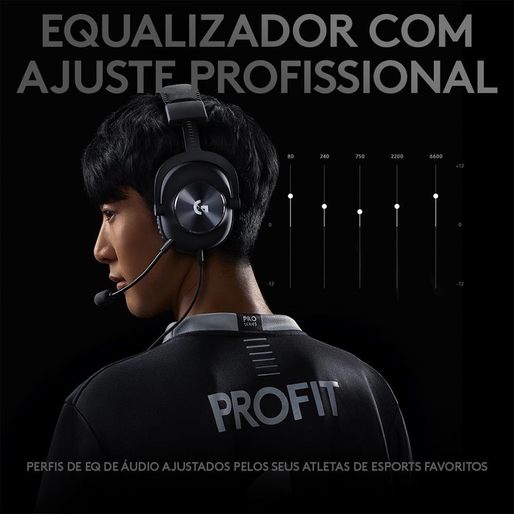 Headset Gamer Logitech G PRO Preto estéreo - 981-000811-V - Mega Market