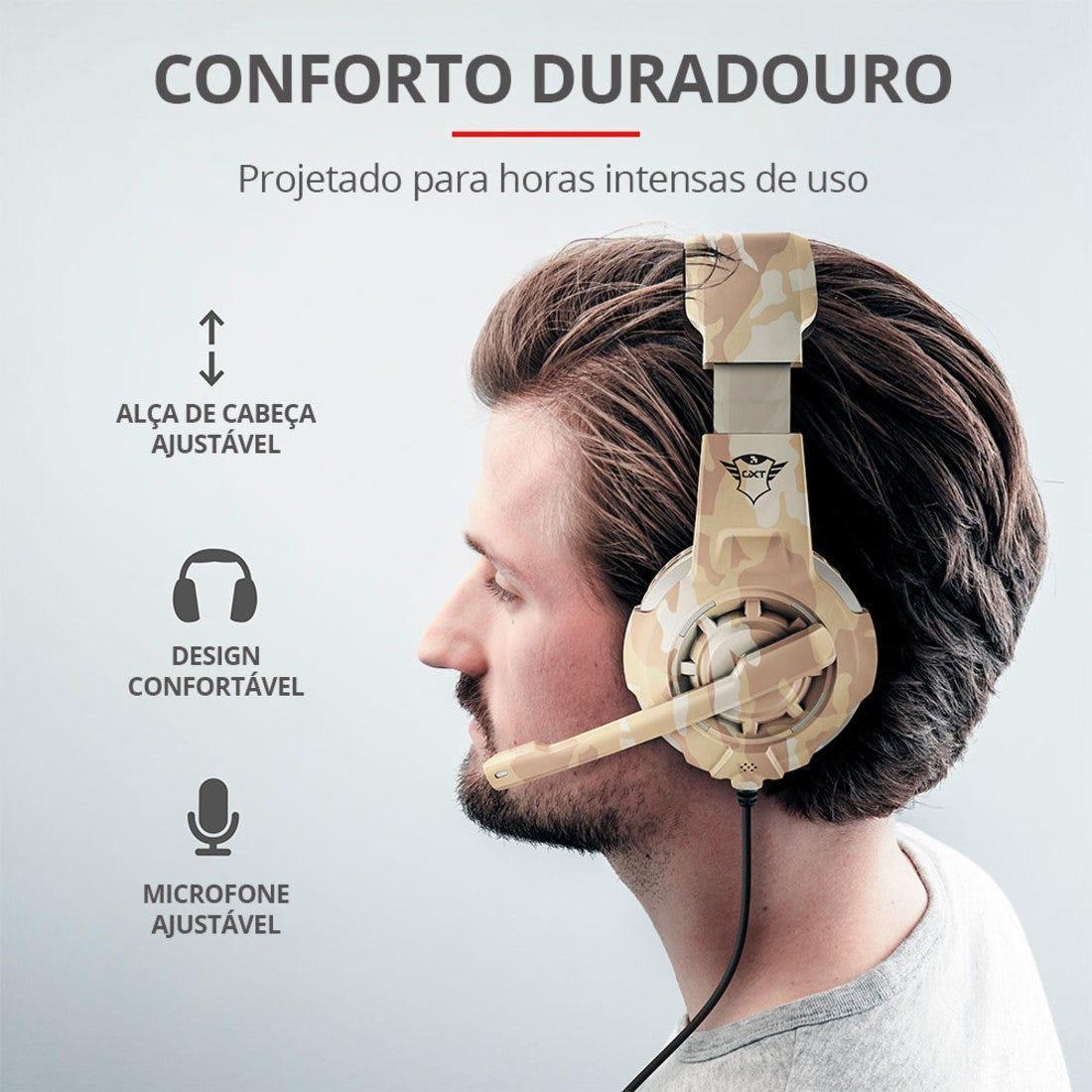 Headset Gamer Trust GXT 310 Radius Desert 22208i - Mega Market