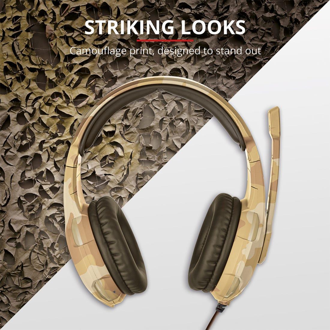 Headset Gamer Trust GXT 310 Radius Desert 22208i - Mega Market