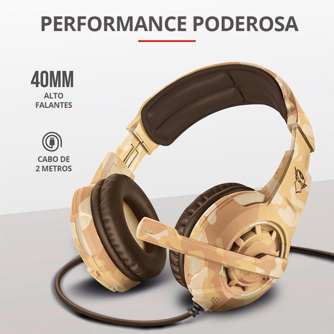 Headset Gamer Trust GXT 310 Radius Desert 22208i - Mega Market
