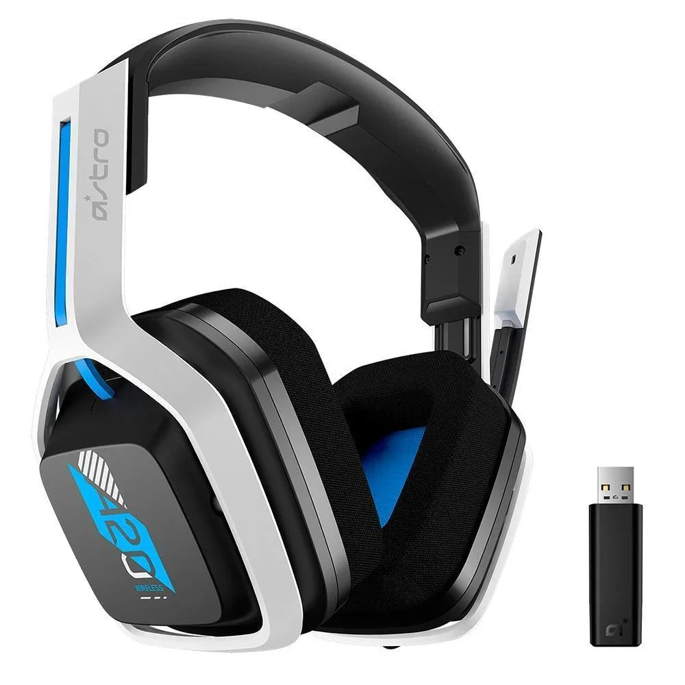 Headset Logitech Astro A20 PS5 Branco/Azul - 939-001877-C - Mega Market