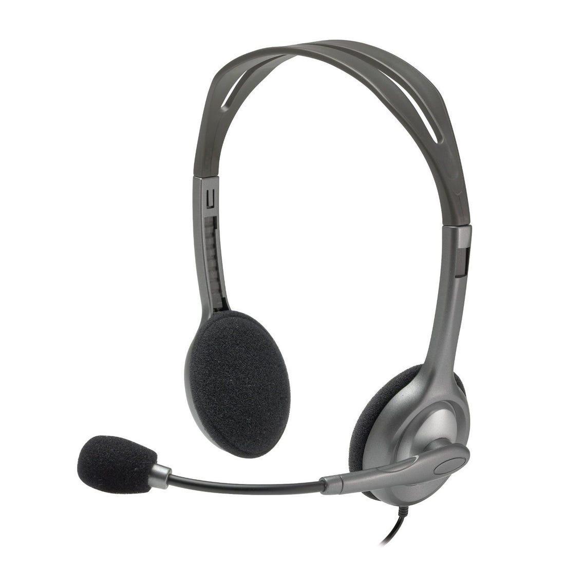 Headset Logitech H111 Cinza esteréo analógico 981-000612 - Mega Market
