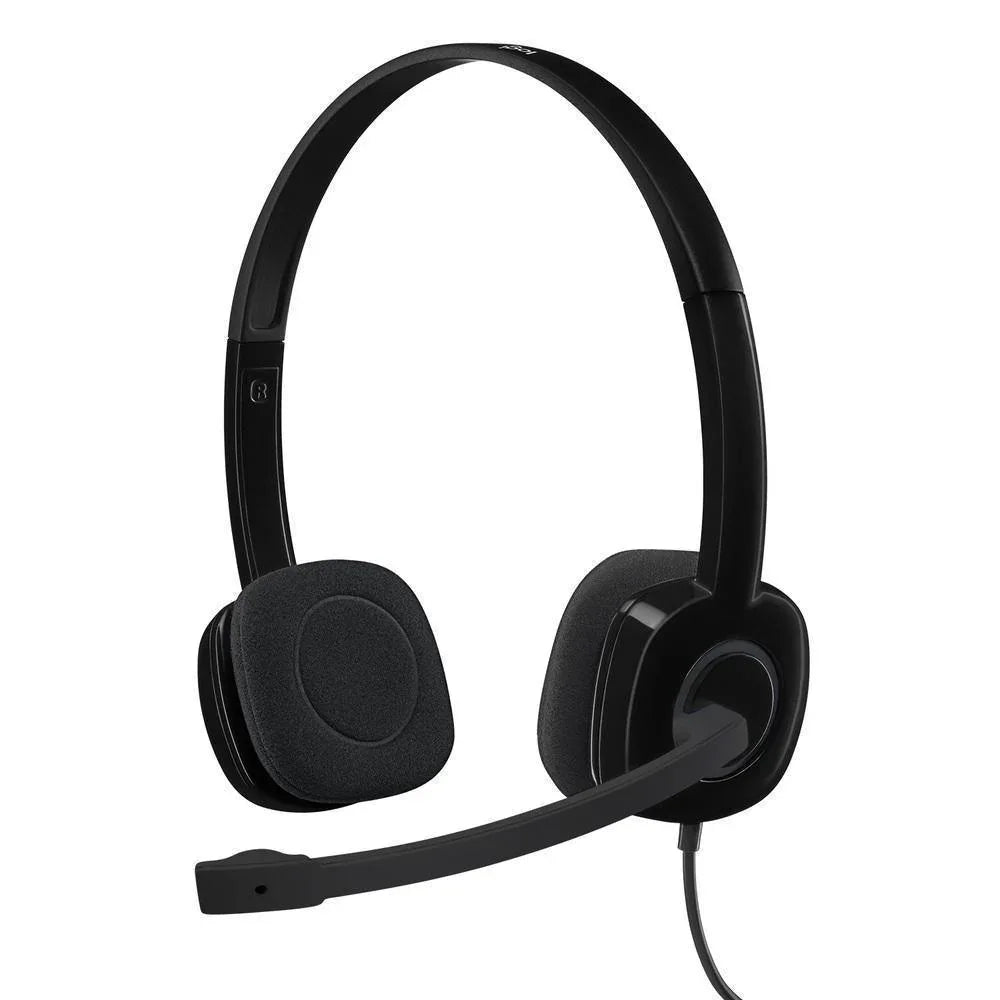 Headset Logitech H151 Preto estéreo analógico - 981-000587 - Mega Market
